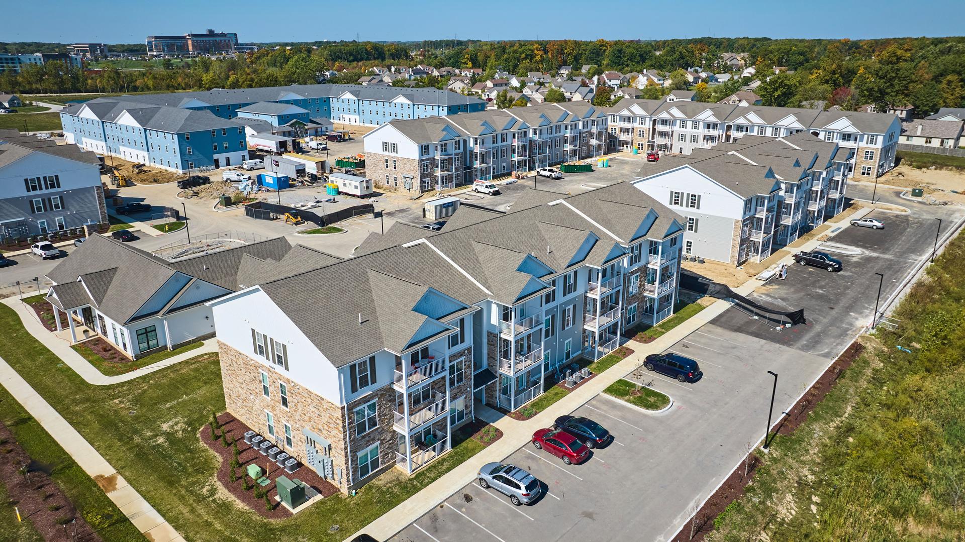 Aerial View of New Suburban Apartment Complex, Fort Wayne
